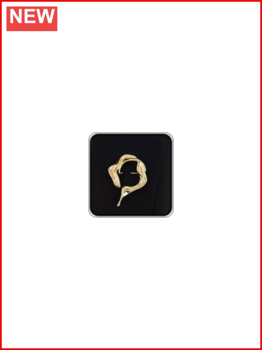 Large Gold Metal Brooch Pin Unique Geometric Vintage Style